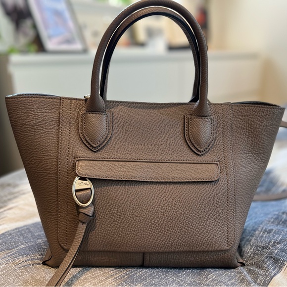Longchamp mailbox medium satchel in taupe - Picture 1 of 7